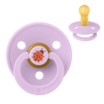 BIBS Rund Colour Napp - Stl. 2 - Naturgummi - Ladybug Studio - Violet Sky