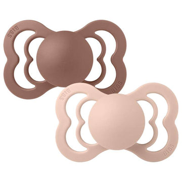 BIBS Supreme Sut - 2-Pack - Storlek 2 - Naturgummi - Woodchuck/Blush