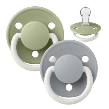 BIBS De Lux Napp - 2-pack - Onesize - Silikon - GLOW - Sage/Cloud