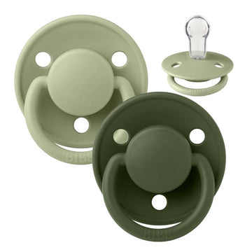 BIBS Rund De Lux napp - 2-pack - Onesize - Silikon - Sage/Hunter Green