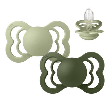 BIBS Symmetrisk Supreme Napp - 2-pack - Stl. 2 - Silikon - Sage/Hunter Green