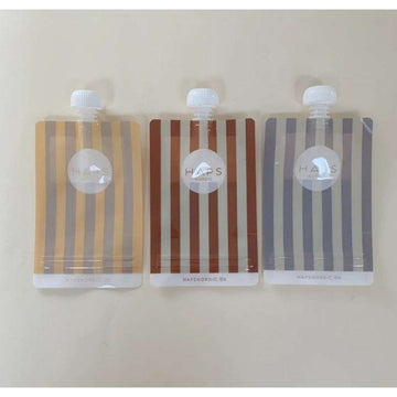 HAPS Nordic Återanvändbara Smoothie Påsar - 3-pack - Marine Stripe Warm