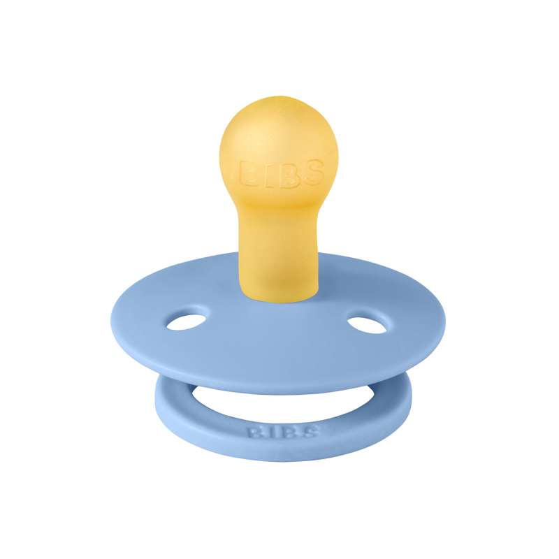 Bibs Rund Colour Napp - strl. 1 - naturgummi - Himlens blå 