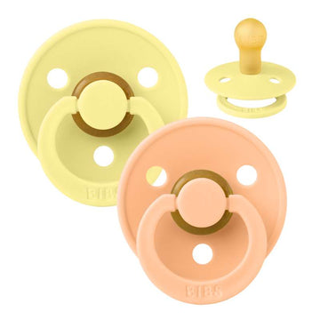 BIBS Rund Colour Sut - 2-Pack - Str. 1 - Naturgummi - Sunshine/Peach Sunset