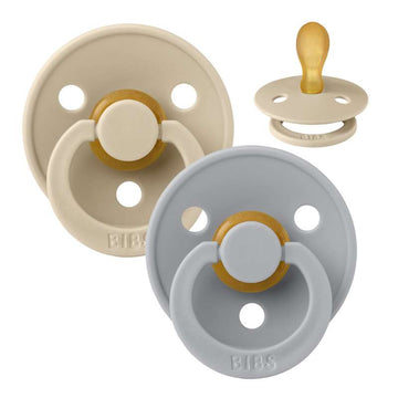 BIBS Symmetrisk Colour Sut - 2-Pack - strl. 2 - naturgummi - Vanilj/Moln 