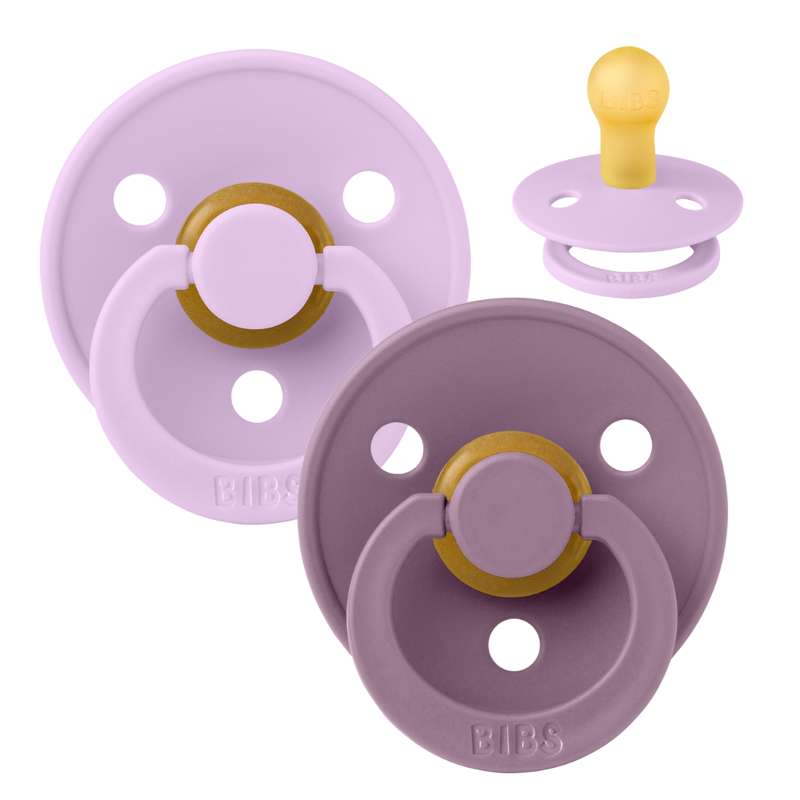 BIBS Rund Colour Sut - 2-Pack - Str. 1 - Naturgummi - Violet Sky/Mauve