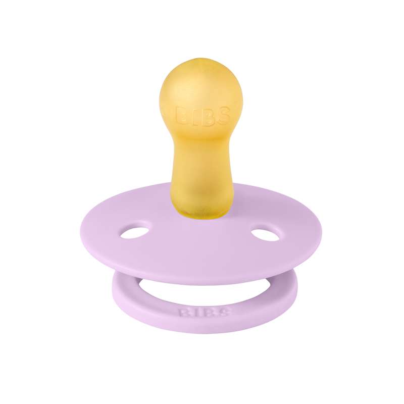 Bibs Rund Colour Napp - strl. 2 - naturgummi - Lila Himmel 