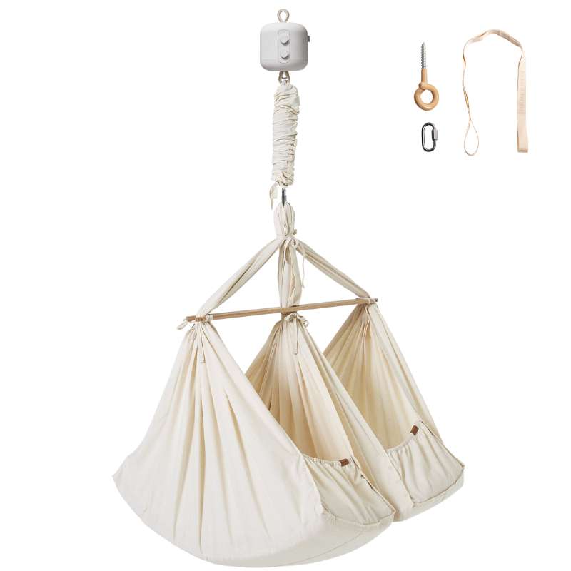 Membantu Bundle - Basic - Twin Slyngevugge m. Vuggemotor og Loftophæng - Natur