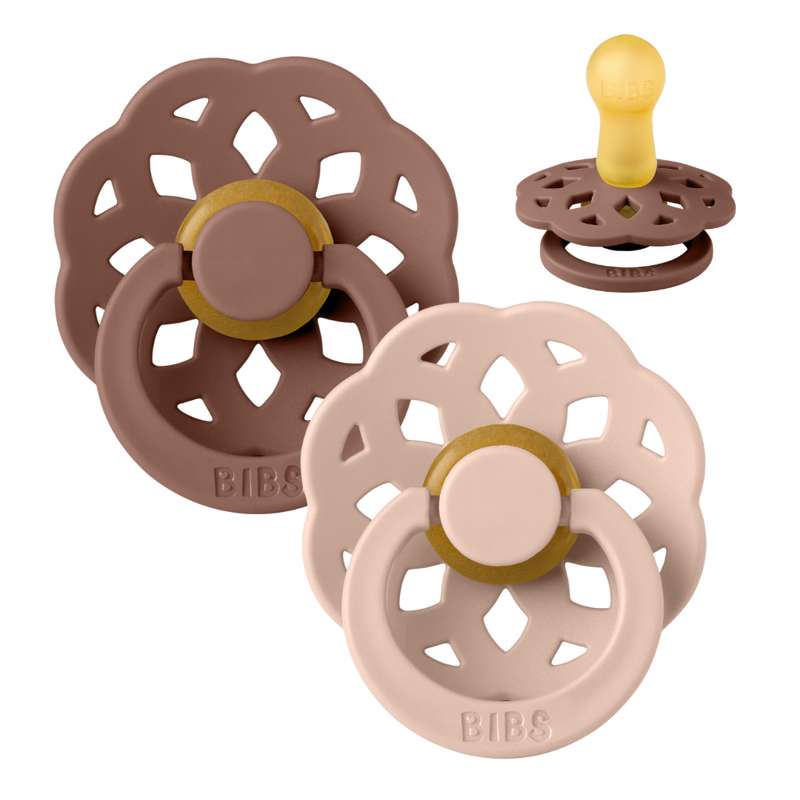 Bibs Boheme Napp - 2-Pack - strl. 2 - naturgummi - Woodchuck/Blush 