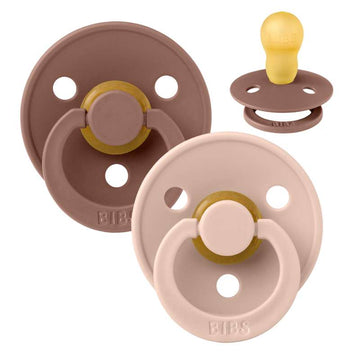 BIBS Rund Colour Sut - 2-Pack - Strl. 3 - Naturgummi - Woodchuck/Blush