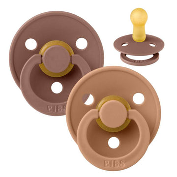 Bibs Rund Colour Napp - 2-Pack - strl. 2 - naturgummi - Woodchuck/Earth 