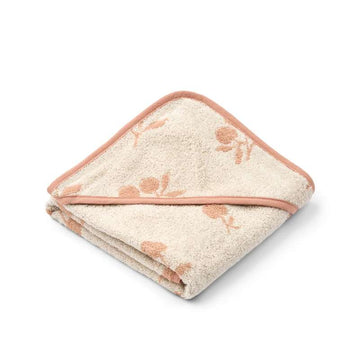 Liewood Alba Babyhandduk med huva - Peach/Sea Shell 