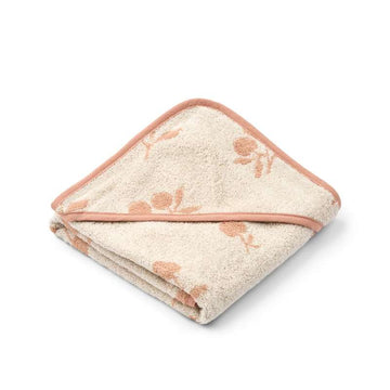 Liewood Alba Babyhandduk med huva - Peach/Sea Shell 