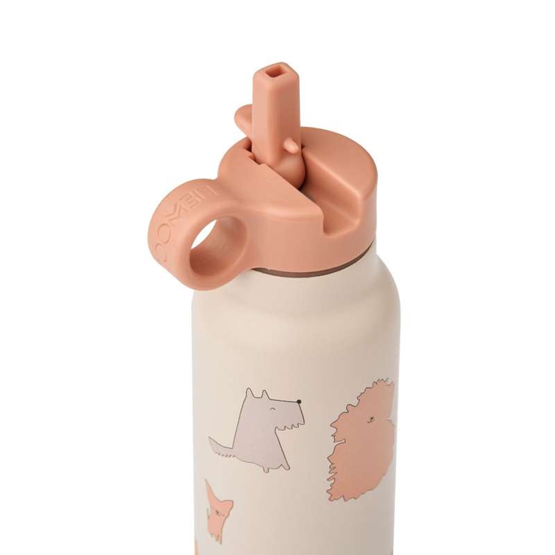 Liewood Falk Drikkedunk - Rustfrit Stål - 350 ml. - Cats and Dogs/Sandy