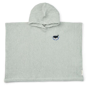 Liewood Paco Poncho - Broderad - Y/D Rand Pepparmint/Creme de la Creme 