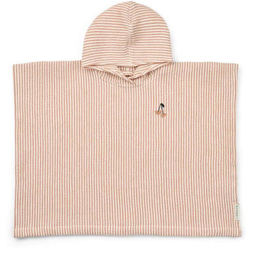 Liewood Paco Poncho - Broderad - Y/D Randig Tuscany Rose/Creme de la Creme 