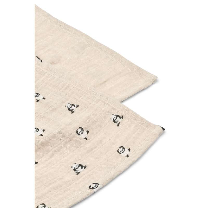 Liewood Lewis Muslin Tygblöjor - 2-pack - Mini Panda/Sandy Mix 