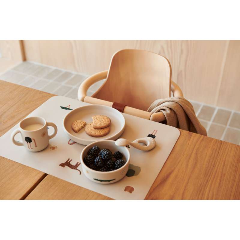 Liewood Vivi Baby Matset - 4 delar - Silikon - Safari/Sandy Mix