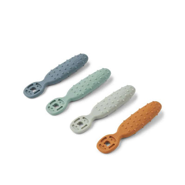 Liewood Caelia Baby Inlärningsskedar - 4 st - Whale Blue/Multi Mix