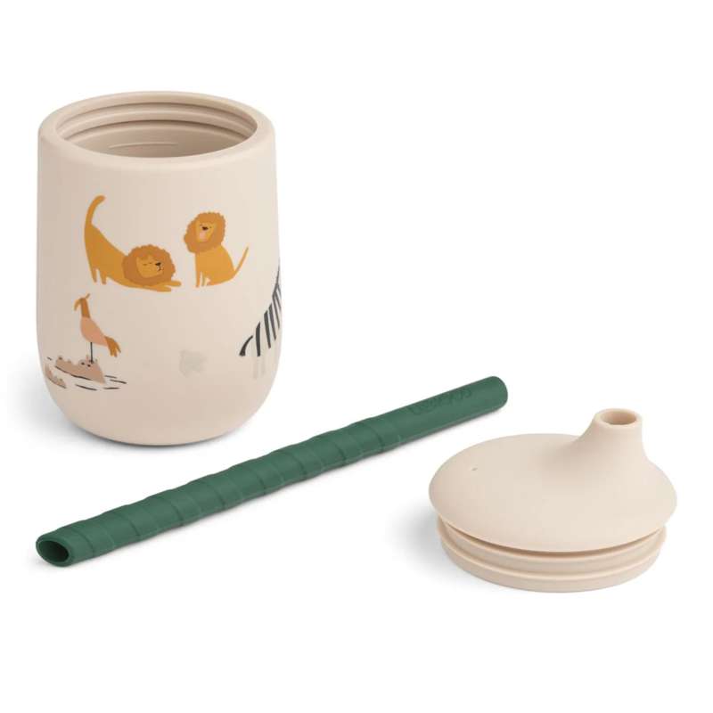 Liewood Ellis Pipmugg m. Lock och Sugrör - Silikon - All Together/Sandy