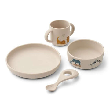 Liewood Vivi Baby Matset - 4 delar - Silikon - All Together/Sandy