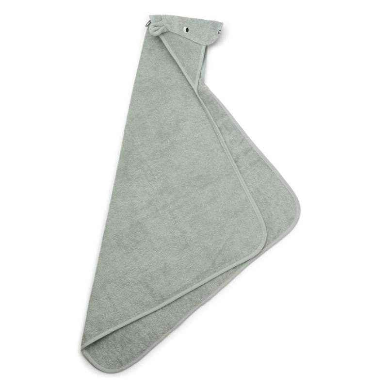 Liewood Albert Badhandduk med huva - Baby - Flodhäst - Duvblå