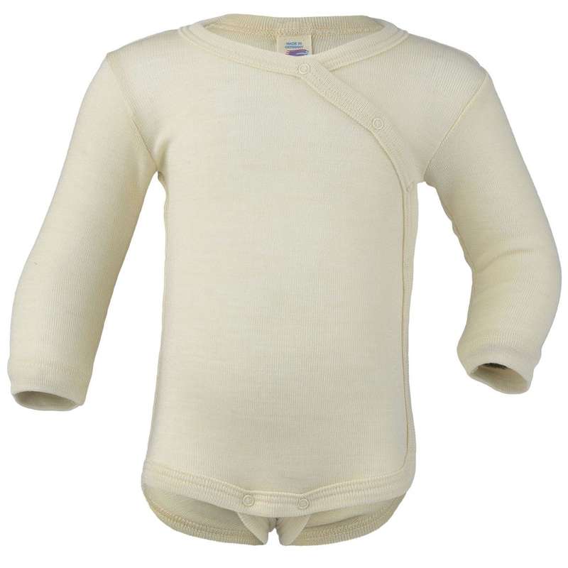 Engel Natur Bodysuit för för tidigt födda barn - Ull/Siden - Naturell