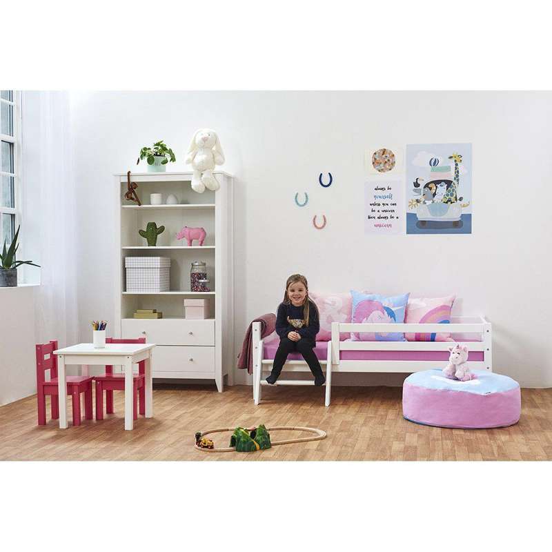 Hoppekids ECO Dream - Juniorsäng m. Stege och Sängskydd - 70x160 cm. - Vit