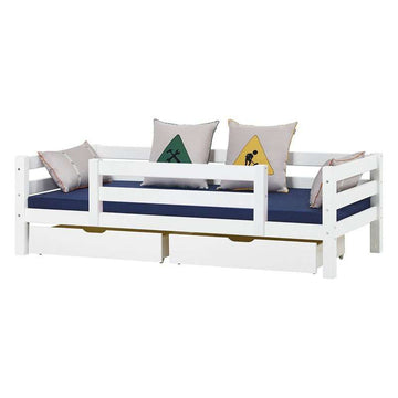 Hoppekids ECO Luxury - Juniorsäng - 90x200 cm. - 1/2 Sänggavel - Flexibel Botten - Vit