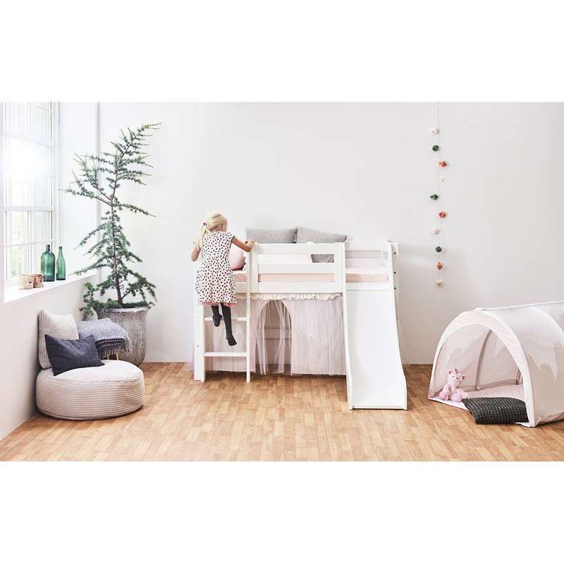 Hoppekids ECO Luxury - Stige til Halvhøj Seng - Lige - Hvid