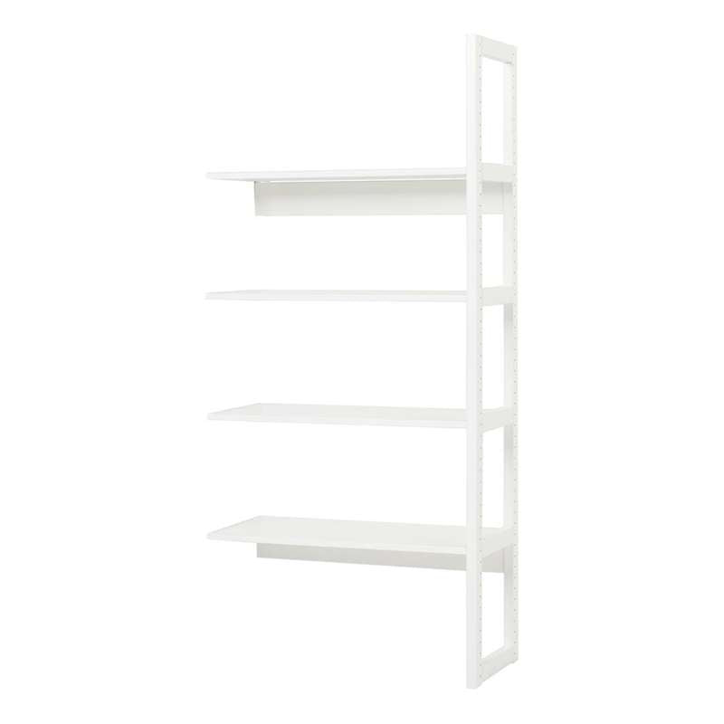 Hoppekids STOREY - Reol - 1/2 Sektion m. 4 Hylder - Flere Størrelser - Hvid