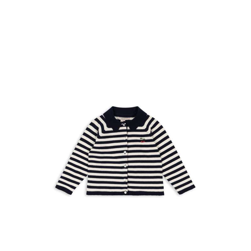 Konges Sløjd Venton Stickad Cardigan - GOTS - Marin Stripe