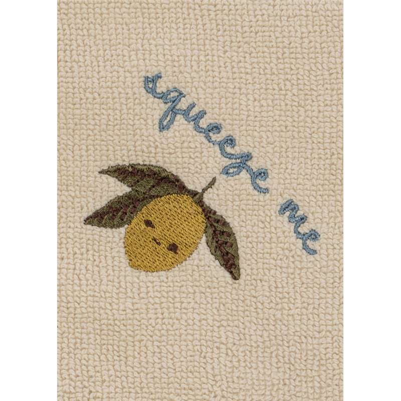 Konges Sløjd Terry Håndlæde m. Broderi - GOTS - Lemon