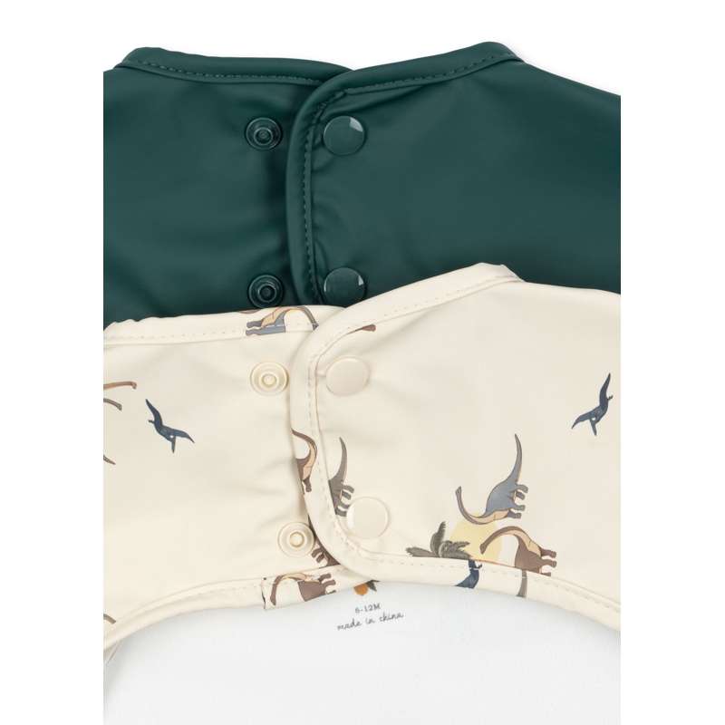 Konges Sløjd 2 PACK DINNER BIB WITH SLEEVES - Kubi/Rain Forest