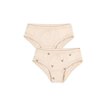 Konges Sløjd Basik underbyxor - 2-pack - GOTS - Cherry/Pearled Ivory 