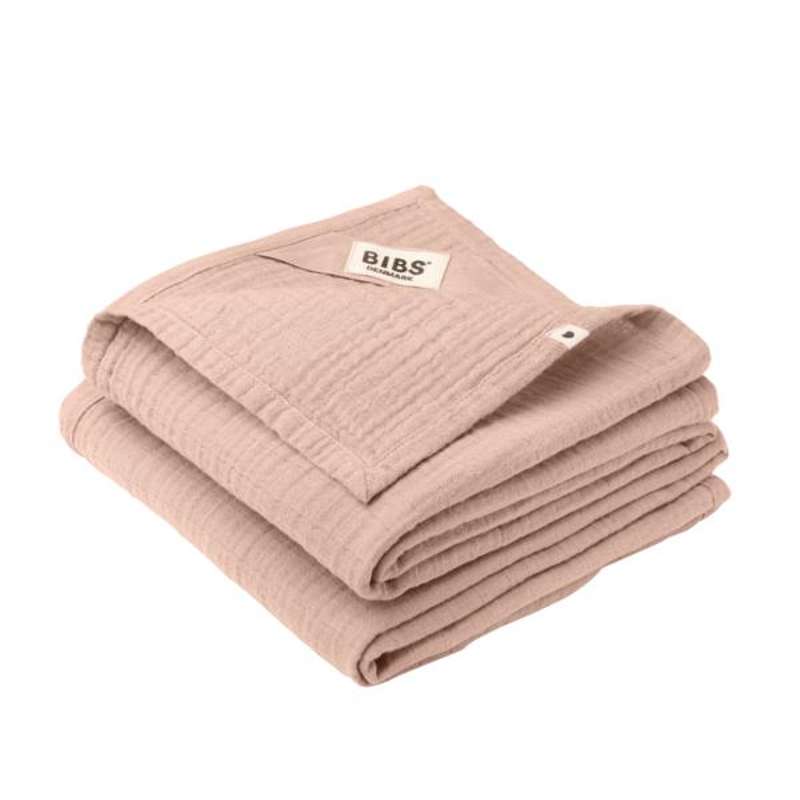 BIBS Sleep - Musselintvätt i 2-pack - 70x70 cm. - Blush